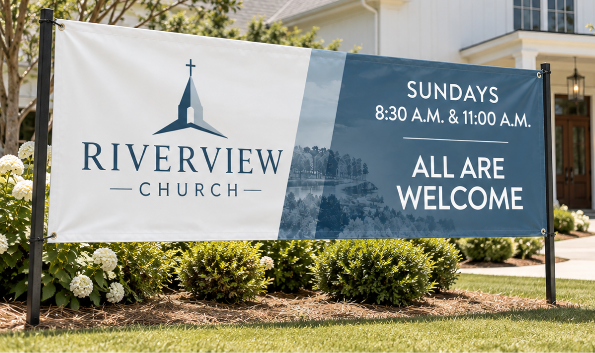 Custom church banners printed by U.S. Press