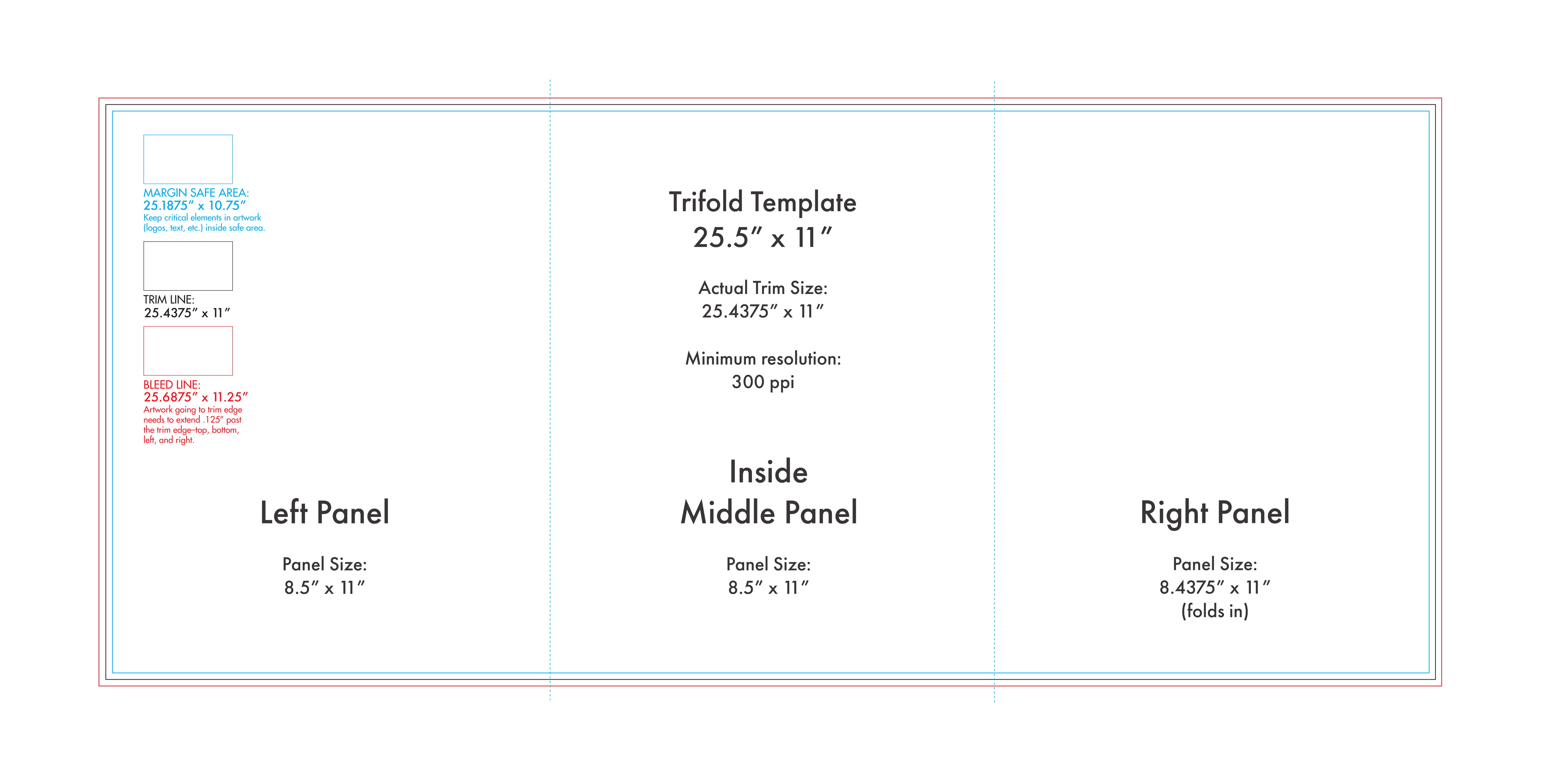 Tri Fold Fold Brochure Measurements