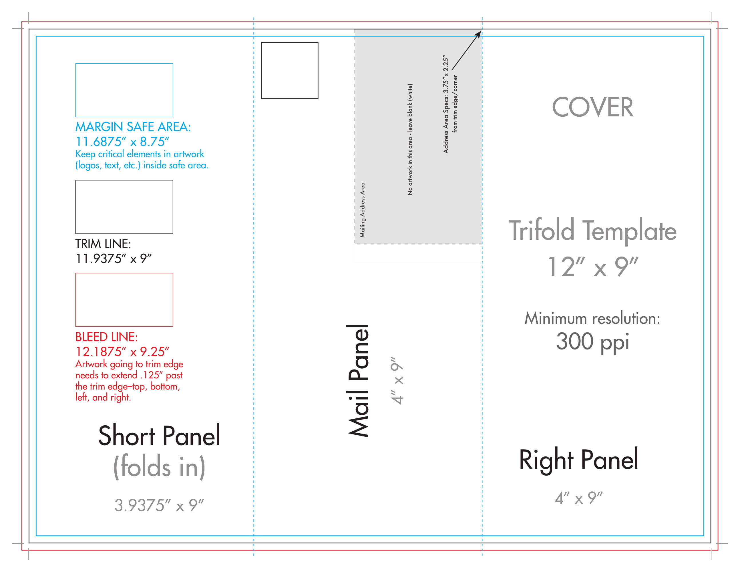 21" x 21" Rack Brochure Template (Tri Fold) - U.S. Press With Regard To Three Fold Card Template