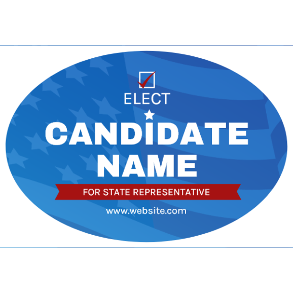Political Sticker 04 - 3" x 2" Oval