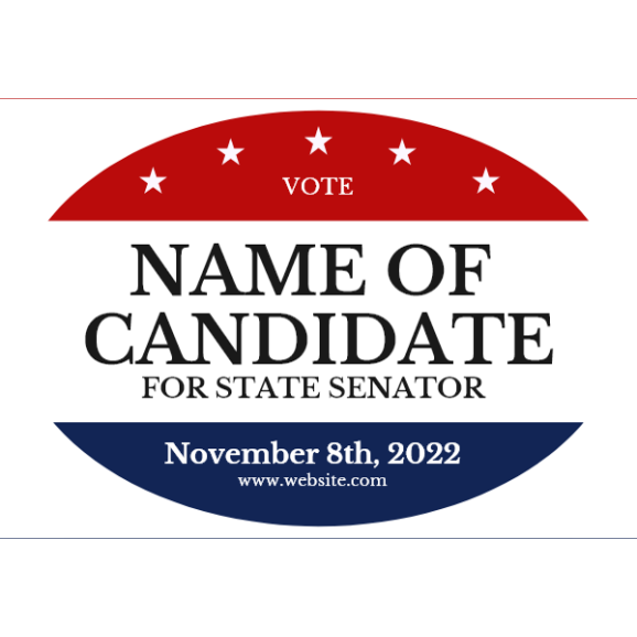 Political Sticker 13 - 3" x 2" Oval