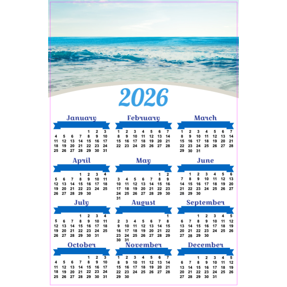 2026 12" x 18" Poster-CAL - Blank Template